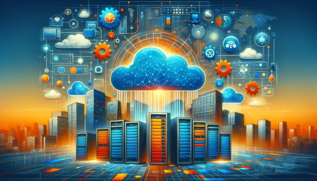 A cloud above a cityscape shows the many hidden benefits of managed IT services
