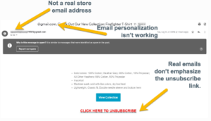 Check sender email addresses closely; scammers mimic real companies with small, deceptive differences.