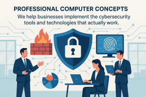 At Professional Computer Concepts, we help businesses implement the cybersecurity tools and technologies that actually work.
