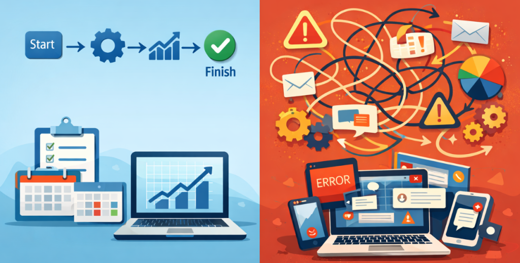Small businesses that automate unclear processes often scale inefficiency instead of improving productivity.