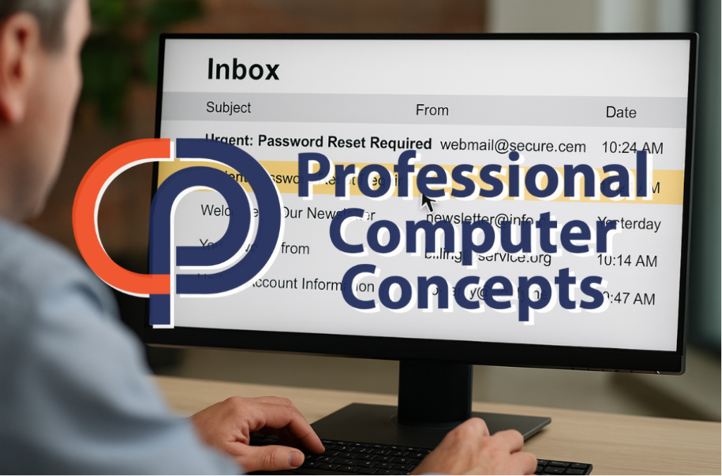 Employee recognizing a phishing email during a phishing simulation exercise.