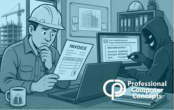 construction invoice fraud small business email scam example