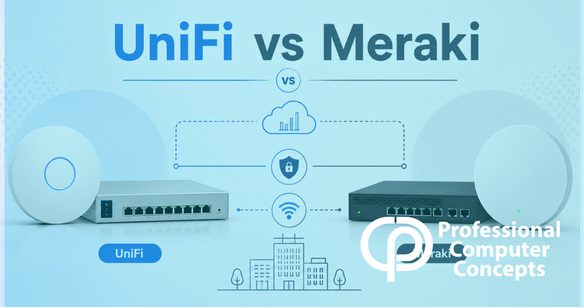 Professional Computer Concepts helps Bay Area businesses compare UniFi vs Meraki for secure and reliable networking.