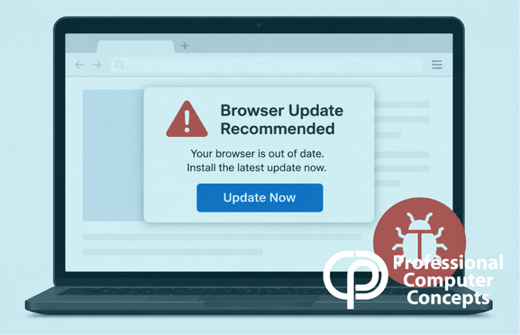 SocGholish malware often spreads through fake browser update messages on compromised websites.