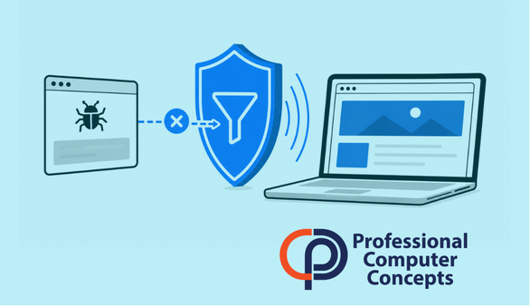Professional Computer Concepts helps Bay Area businesses use web filtering for small business to reduce exposure to malicious websites.