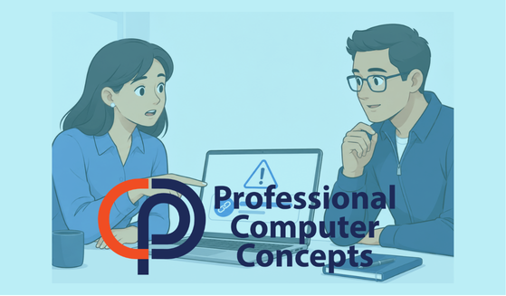 Employee practicing cybersecurity incident reporting by alerting an IT professional about a suspicious link.