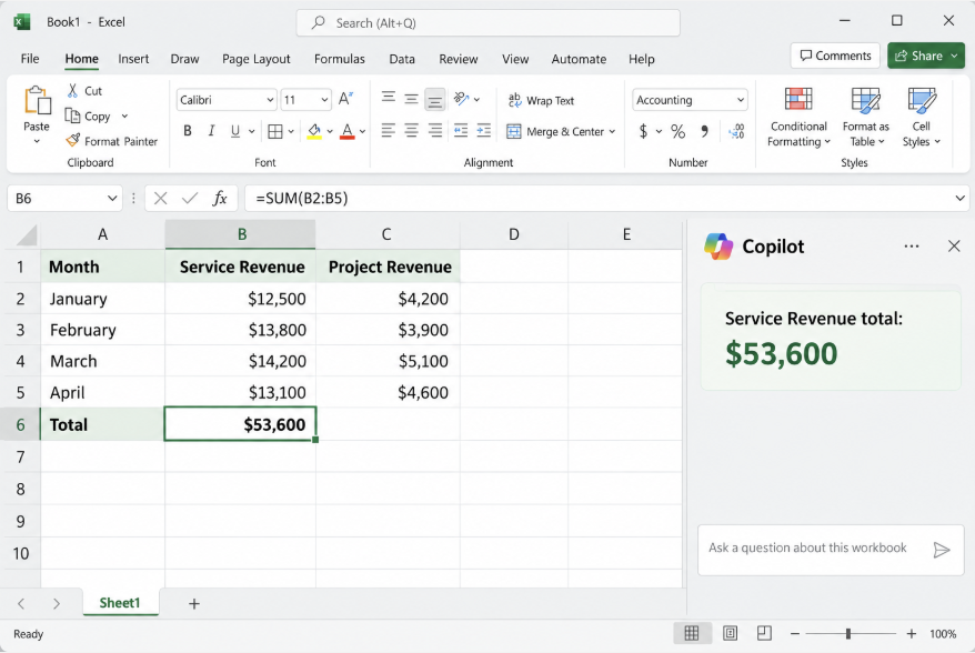 Verifying a Copilot result with an Excel formula