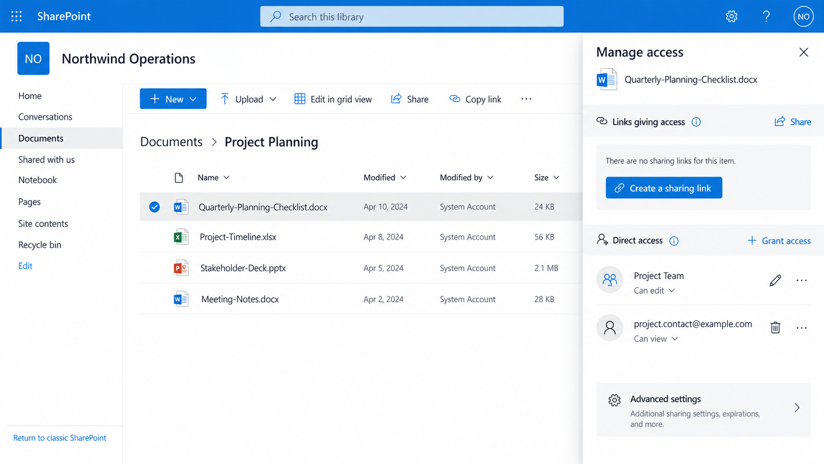Reviewing who can access a SharePoint file