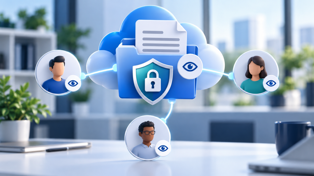 Secure cloud file shared with specific authorized people using view-only access