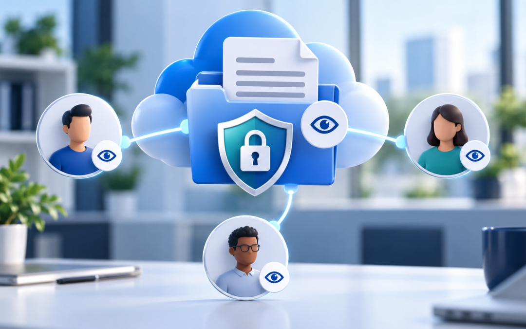 Secure cloud file shared with specific authorized people using view-only access